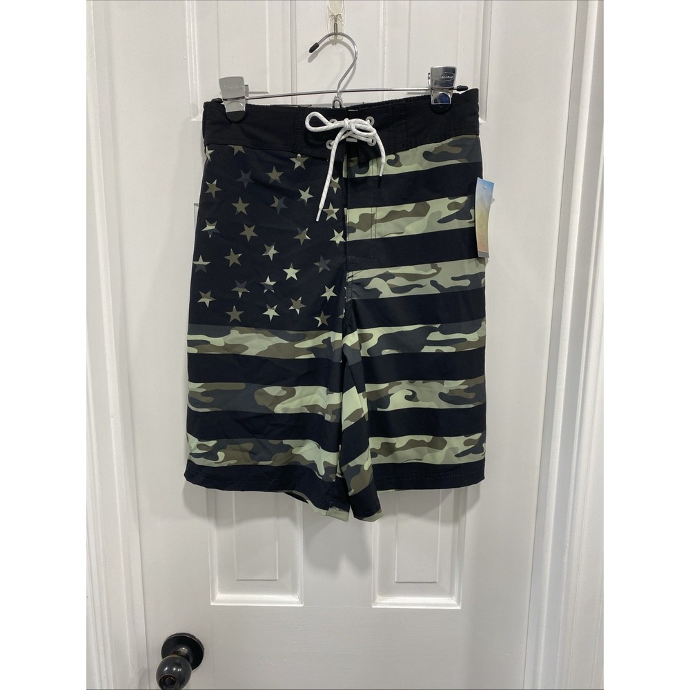 NWT Ocean‎ Coast Mens Board Shorts Swim Trunks Camoflage USA Flag Print Small